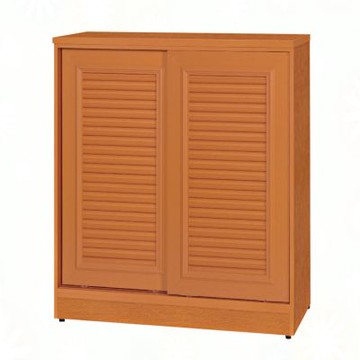 文創集-南亞塑鋼     皮尼 南亞塑鋼3尺雙拉門百葉鞋櫃-90.1x40.8x103.5cm免組