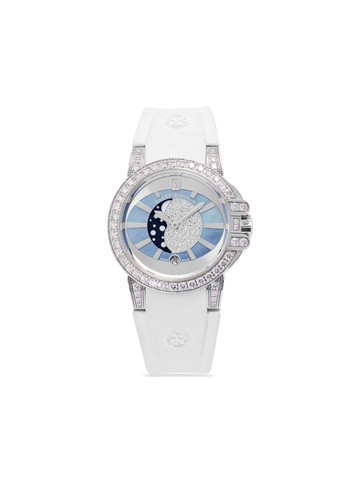 Harry Winston - 2010 pre-owned Ocean 36mm - unisex - White Gold/Rubber/Sapphire Crystal/Diamond - One Size
