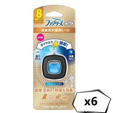Febreze風倍清-汽車空調清香劑-清新皂香(2.5ml)*6