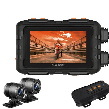 Jinpei GPS軌跡、IP65 防水、APP　及時觀看、 雙鏡頭1080P 機車 摩托車 行車記錄器  (贈64GB)