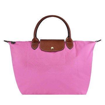 LONGCHAMP LE PLIAGE系列尼龍短把折疊手提包（中/牡丹粉） _廠商直送