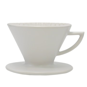 SADOMAIN 陶瓷咖啡錐形濾杯-1~3人份-消光白-1入組