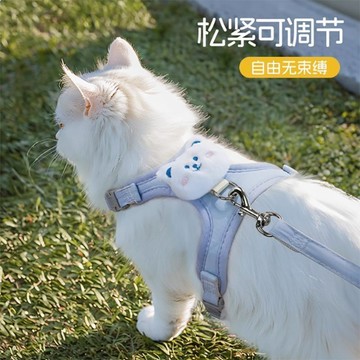 鋪 貓咪牽引繩防掙脫外出專用貓繩小奶貓溜貓神器寵物防丟胸揹帶鏈子 寵物專用 方便 解悶 出貨 胸背帶 狗狗胸背帶 貓牽繩