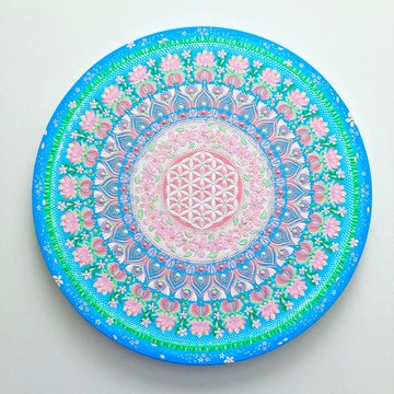 生命之花點曼陀羅櫻花藍天40厘米