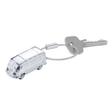 TROIKA 德國福斯聯名Microbus麵包車鑰匙圈手電筒吊飾KR17-40/CH(車燈會亮;德國VW原廠Volkswagen授權)