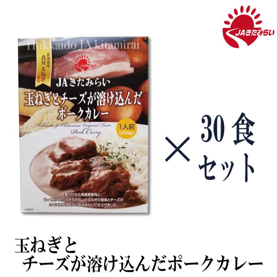 玉ねぎとチーズが溶け込んだポークカレー　30個入り　200g×30個　レトルトパック　JAきたみらい　送料無料