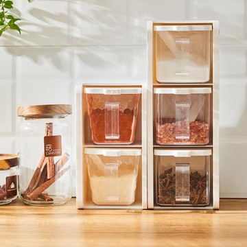 調味盒套裝廚房家用收納盒有蓋抽屜式罐子調料瓶罐味精雞精鹽罐