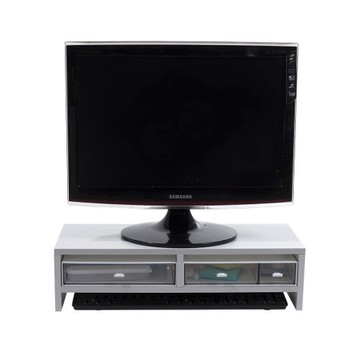 樂嫚妮 螢幕增高鍵盤收納架-(3色)白色