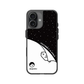 iPhone 17 Clear (相機按鈕) 酷墨灰 - Ugly Rabbit 醜白兔 - 宇宙休眠中