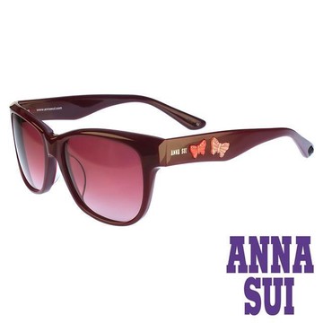 Anna Sui 日本安娜蘇 時尚立體浮雕蝴蝶雙飛翼造型太陽眼鏡(棗紅)AS847270
