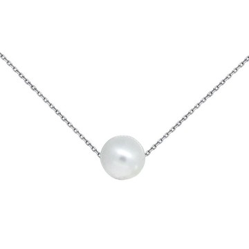 天然珍珠項鍊 7~7.5mm海水珠 白珠 日本10K