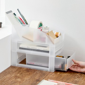 PROfix 桌上型分格抽屜收納盒(1低+1高抽) 單一規格