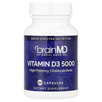 BrainMD, 維生素 D3 5000，125 微克（5000 國際單位），100 粒膠囊