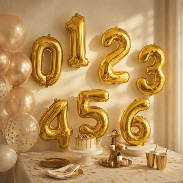 32寸 金色生日數字氣球 ins熱銷 金色數字氣球 32吋氣球 數字氣球金色 金色數字氣球  生日數字氣球 金色