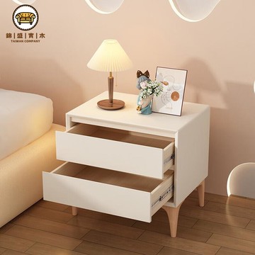 免運 床頭櫃 床邊櫃 收納櫃 簡約現代奶油風床頭柜實木輕奢意式極簡高端臥室網紅床頭收納柜 工廠直銷 全館免運 店長新品推薦 5j12