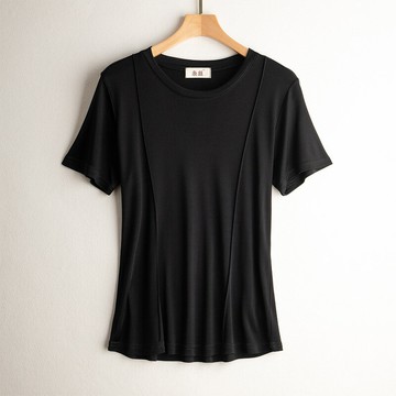 現貨+預購 絲質T恤絲質上衣-純色圓領簡約短袖女上衣5色74fd26【獨家進口】【米蘭精品】