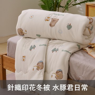 戀家小舖 針織印花冬被-3款 可愛花色 雙人棉被 不用被套 雙人標準6x7尺 台灣製