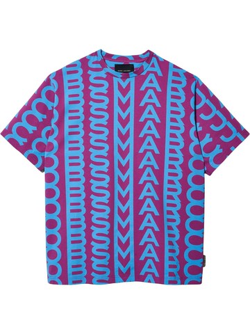 Marc Jacobs - monogram-print oversized T-shirt - unisex - Cotton - One Size - Purple