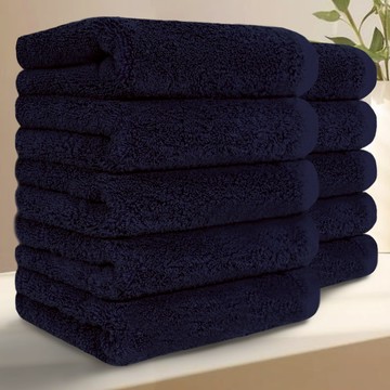 Terrique 高級飯店毛巾 200克 40支精梳棉  10個  海軍藍