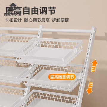 現貨特賣！小推車 置物架 收納架 零食架 展示架 小推車置物架廚房家居用多層水果蔬菜籃子收納筐落地客廳零食貨架 特價出 免運 開發票【hua3/13】