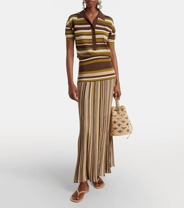 Faithfull Striped cotton-blend polo shirt