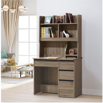 AS DESIGN雅司家具-巴士爾3尺灰橡四抽書桌(全組)-90x50x163cm