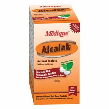 Antacid Alcalak 420 mg Strength Chewable Tablet 500 per Box 500 Count by Medique Products