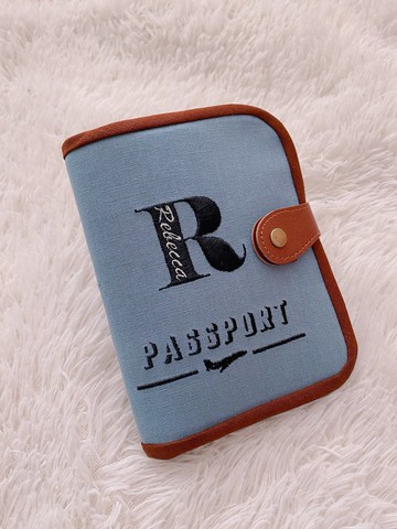 護照套  刺繡字母 英文名字 結婚情人節 畢業 旅行 交換禮物 護照