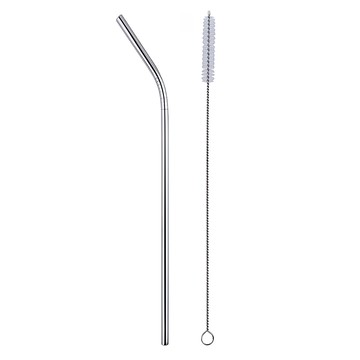 minono 米諾諾 316不鏽鋼吸管 附刷斜口長彎型  1組  2支