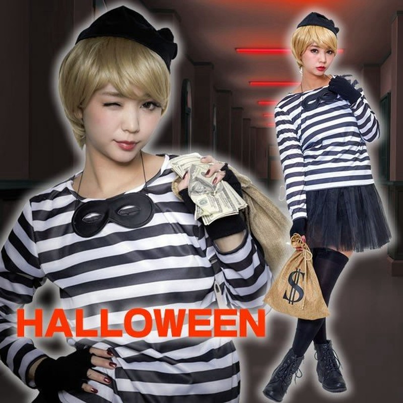 ハロウィン 囚人服 ボーダー コスプレ レディース 囚人 コスチューム 衣装 女子 ギャングレディ 仮装 女性 通販 Lineポイント最大0 5 Get Lineショッピング