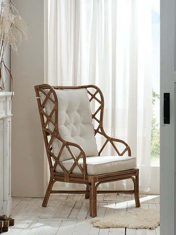 民宿籐椅復古藤編休閑椅真藤靠背椅中古單人椅家用客廳美式沙發椅 幸福驛站