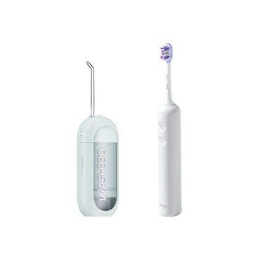 PORClean 【全民潔牙組】WASH 330 多功能沖牙機(綠薄荷)+V601 V幅音波電動牙刷