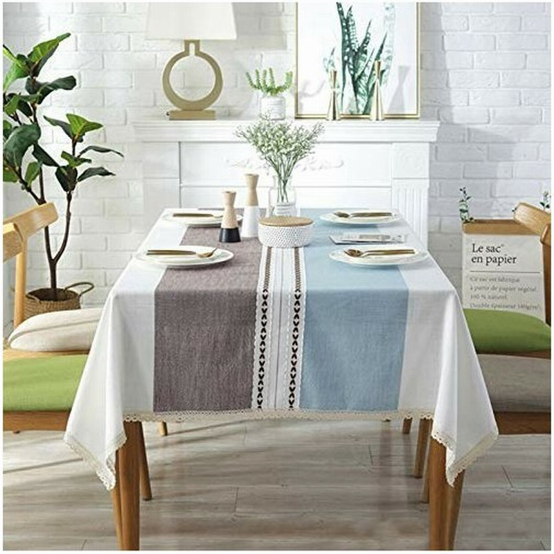 Kisata テーブルくろす 撥水 おしゃれ 北欧 リネン テーブルクロス レース 長方形 ポリエステル 汚れにくい 洗 通販 Lineポイント最大get Lineショッピング