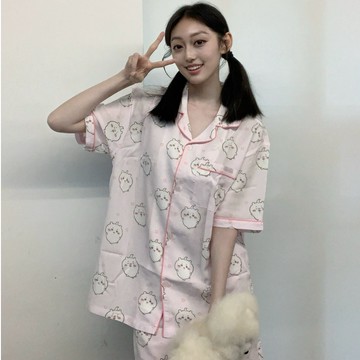 台現 SPAO x 吉伊卡哇 睡衣短袖 25新款 居家服 烏薩奇 小八貓 Chiikawa聯名款 涼感睡衣 情侶款 正韓