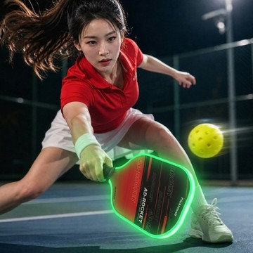 AD-ROCKET 發光匹克球拍 頂級PRO款/匹克球/夜間戶外運動 玻璃纖維 LED燈球拍