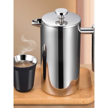 304咖啡法壓壺手沖便攜雙層不銹鋼咖啡法式保溫濾壓家用沖茶打奶