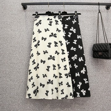 品牌折扣店商場專柜撤柜女裝尾貨清倉夏裝高腰仙氣大擺花色半身裙