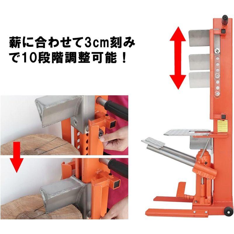 toolsisland 日本語説明書付き 薪割り機 ダブルカッター仕様 手動式 油圧 6ton