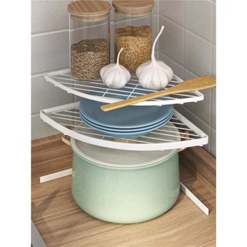 廚房轉角置物架三角墻角拐角小尺寸桌臺面分層鍋架調料鍋具收納架