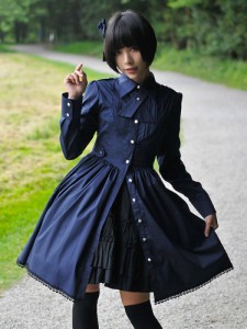 ゴスロリ軍服ワンピース クラシック ロリータopドレス プリーツ ボタンデコレースアップ コットン ロリータワンピースドレス 通販 Lineポイント最大1 0 Get Lineショッピング