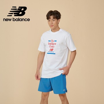 【New Balance】 標語短袖上衣_男性_白色_MT43552WT