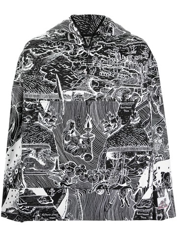 Boramy Viguier - drawing print hoodie - men - Cotton - M - Black