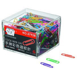 手牌 SDI 0792E 彩色迴紋針 28mmx500入