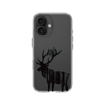 iPhone 16 Clear Case（相機按鈕） 透明 - Animal Silhouette / 動物剪影 - 麋鹿2