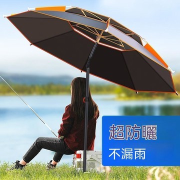 🔥台灣出貨🔥柺杖傘 防曬防暴雨傘 釣魚專用戶外遮陽傘 戶外垂釣傘 雙層透氣 雨棚傘 2026新款釣魚傘 萬向大釣傘 加厚