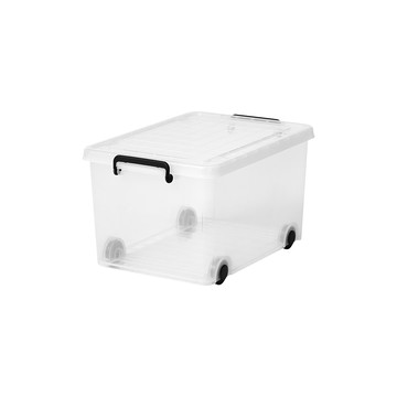 【日本天馬】ROX系列透明滑輪整理箱-44L-3入