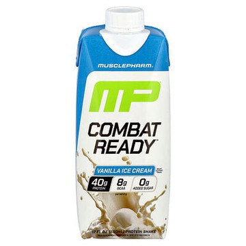 MusclePharm, 戰鬥準備™ 蛋白奶昔，香草冰淇淋，17 液盎司（500 毫升）