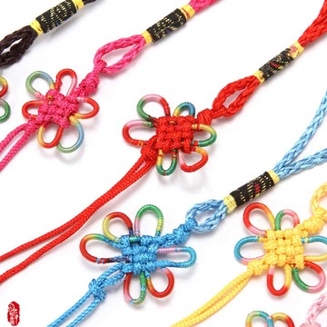 六耳花結中國結 結五彩小號DIY香包車掛配件玉線燈籠結綵結工廠直銷