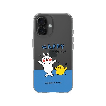 iPhone 16 Clear 透明 - 懶散兔與啾先生 Lazy Rabbit and Mr.Chu - 左手的快樂