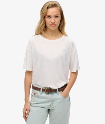 Superdry Women's Studios Dropped Shoulder T-shirt White Size: 4